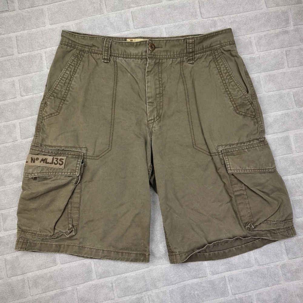 Old Navy Cargo Shorts Mens 34 Green Olive Military Utility Hiking Cotton 94105‎